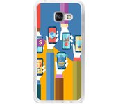 Tumundosmartphone Funda Gel Tpu para Samsung Galaxy A3 (2016) Diseño Apps Dibujos