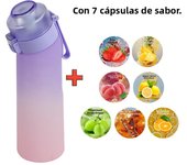 LUSQI 650ML Air Flavored Water Bottle With 7PCS Flavor Pods Sports Straw Cup For Outdoor Sports Fitness BPA Free