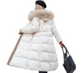 Chaqueta Hawaiiana Largo para mujer con capucha, Grande, Ligera, infortal, with Cremallera, Invierno