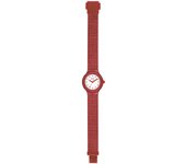 Reloj HIP HOP WOMEN'S SPARKLING MANIA esfera MONO-BLANCA movimiento CUARZO y CORREA DE SILICONA ROJA HWU1023