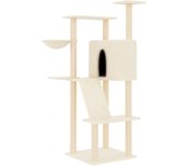 Rascador para Gatos con postes de isal color crema 143 cm