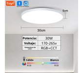 TUYA Smart LED Ceiling Light RGB Dimming 2.4G Remote Control Bluetooth 30W 36W 220V Home Decor Bedroom Living Room Kitchen