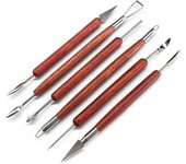 6pcs/set Pottery Tools Red Wood Double-Ended Wire Knife For Clay Repair, Clay Sculpture Carving Tool Set Pottery Tools