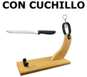 JAMONERO CON CUCHILLO DE MADERA Y METAL,COLOR MADERA NATURAL,FABRICADO ESPAÑA,CM,FESPU