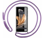 Funda Colgante Transparente para Vivo V29 5G con Cordon Morado