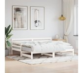 vidaXL Sofá cama nido madera maciza de pino blanco 90x200 cm