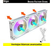 Aigo AS12 Pc Case 120MM Fan Argb Ventiladores Wireless Splicing Cpu Water Cooling Gabinete Gamer Cooler Kit Fans Rgb Ventilador