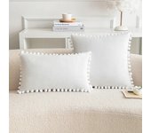 Velvet Throw Pillow Cover with Cute Pompom 30x50cm 45x45cm 50x50cm European Luxury Cushion Case for Christmas Gift Pillow Cover