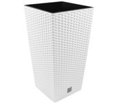 Prosperplast Maceta Alta Cuadrada 19 L Rato Square Plástico Blanco