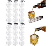 Molde Fertilvrsus de 4 orificios para hacer bolas de hielo, 2025 (nuevo), para whisky, redondo de 2,4 pulgadas, portátil, fácil de llenar y desmoldar (3 unidades)