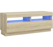 vidaXL Mueble de TV con luces LED 100x35x40 cm, Mueble de Salon, Mueble TV, Mueble TV salon, Mesa de TV, Mueble tele