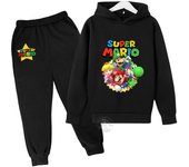 Super Mario Kawaii children's suit street fashion boys and girls suit sports pullover + sweatpants two-piece sports suit
