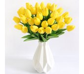5/10 Pieces Artificial Flowers Tulip Bouquet Pe Fake Flowers Wedding Garden Decoration Outdoor Home Garden Bouquet Vase Decor