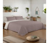 NATURALS - Colcha Bouti Reversible Bicolor - Microfibra Extrasuave - Relleno 100 Gramos (Cama 90/105 - 135/150 - 180) - Cubrecama Acolchado a Líneas - Ideal Primavera y Verano - Fabricado en España