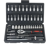 46pcs Car Repair Tool Kit 1/4-Inch Socket Set Car Repair Tool Ratchet Torque Wrench Combo Auto Repairing Set Mechanic Tool