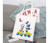Disney A Goofy Movie Cartoon Large Capacity Canvas Shoulder Bag Women's Casual Tote Kids Student Handbag Shopping