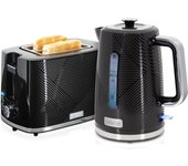 Briebe SKT1170BLK Elegance Set Tostadora Pan Ranura Ancha 2 Rebanadas + Hervidor  Agua Eléctrico 1,7L Inalámbrico, 2200W, Negro