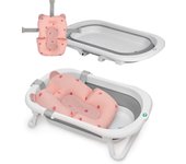 MS Flex + Cojín Reductor - Bañera Plegable para Bebé con Patas y Cojín Reductor Adaptable - Bañera para Bebé Fácil de Guardar - Portátil para Casa o para Llevar de Viaje