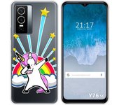 Funda Silicona Transparente para Vivo Y76 5G diseño Unicornio Dibujos