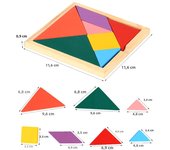 Wooden Blocks Puzzle Brain Teasers Toy Tangram Jigsaw Intelligence Colorful 3D Russian Blocks Montessori Educational