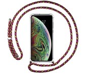 Tumundosmartphone Funda Colgante Transparente para Iphone X / Xs con Cordon Rosa / Dorado
