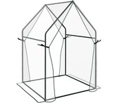 Outsunny Invernadero de Jardín Invernadero de Terraza con 2 Puertas con Cremallera Anti-UV para Cultivo de Plantas Flores Verduras 90x90x145 cm Transparente