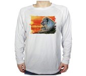 MERCHANDMANIA CAMISETA MANGA LARGA leon selva savana animal salvaje felino bestia tshirt