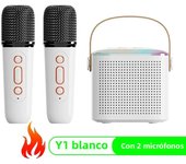 Y1 High Power Karaoke Bluetooth Speaker Portable 360 Stereo Surround Waterproof Wireless Subwoofer with Dual Microphone Boombox