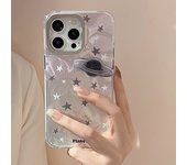 3D Saturn Stars Wave Phone Case for iPhone 15 Pro Max Plus 14 13 12 Glitter Cool Phone Protective Cover