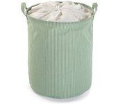 Versa Kamnik Cesto de ropa con asas, Para Cocina, baño o vestidor, Medidas (Al x L x An) 30 x 4,3 x 30 cm, , Color Blanco y verde