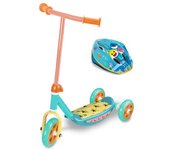 Pack Patinete infantil 3 Ruedas de BLUEY y Casco de Baby Shark) +2Años