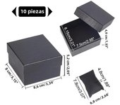 10 Pcs Paper Gift Boxes 3.46×3.21×2.09 Inch Square Watch Box Kraft Jewelry Gift Box with Pillow Cardboard Bracelet Storage Box