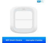 GIRIER Tuya ZigBee/WiFi Scene Switch Wireless Push Button Panel for Smart Home Automation Control Powered by Battery 2 Gang