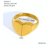 Encanto Anillos de corazón para mujer, anillos de pareja de corazón de Color dorado de acero inoxidable, joyería estética de boda para aniversario, regalo para mujer