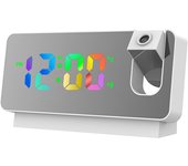 Reloj despertador de proyección digital LED 180 ° Rotación USB Proyector de techo electrónico Reloj despertador para dormitorio Reloj de escritorio