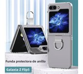 Phone Case with Ring Holder For Samsung Galaxy Z Flip 6 5 4 3 Flip6 Flip5 Flip4 Shockproof Hard Plastic Shell Solid Color Cover