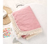 Cotton Muslin Swaddle Blankets for Newborn Baby Tassel Receiving Blanket New Born Swaddle Wrap Infant Sleeping Quilt Bed Cover