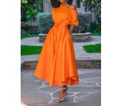 Verde 2024 Verano Nuevo Mujeres A Hombre Tie Waisted Vestido Midi Vestidos Midi 1