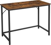 VASAGLE Escritorio, Mesa Oficina Pequeña y Estación Trabajo, Mesa para Teletrabajo, Estudio, Dormitorio, 50 x 100 x 76 cm, Estilo Industrial, Estructura Metal, Marrón Rústico y Negro Tinta