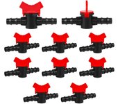 10 válvulas de interruptor de riego por goteo, válvula de cierre de manguera de jardín de 1/2 pulgada para tubo de riego de 16 mm, tubería de riego por goteo