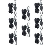 2/4/8pcs Reflective Camping Tent Rope Tie Down Fastener Fixed Buckle Pulley Tensioner Ratchet Hangers Awning Wind Rope Outdoor