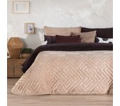 Manterol Outlet - Edredón quilt de borreguito vector zigzag gris y azul. Tejido térmico sherpa muy cálido, suave y mullido para un descanso reparador en invierno.