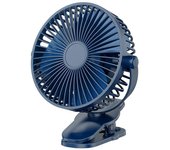 Ventilador portátil recargable USB Mini ventilador de escritorio con clip 360 grados 5 velocidades silencioso con viento fuerte para oficina en casa azul