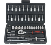 46pcs Car Repair Tool Kit 1/4-Inch Socket Set Car Repair Tool Ratchet Torque Wrench Combo Auto Repairing Set Mechanic Tool