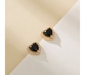 Trendy Love Heart Rainbow Crystal Tiny Stud Earrings For Women Gold Silver Color Multicolor Birthstone Jewelry Mother's Day Gift