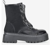 Bosanova Botas militares estilo punk con plataforma dentada y cordones hasta la parte superior. Cierre con cremallera.