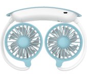 Ventilador de cuello, ventilador de cuello portátil, mini ventilador portátil, ventilador manos libres, ventilador USB con 3 velocidades ajustables, recargable para deportes, Oficina