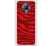 Funda compatible con Pocophone F2 - Animal Print Zebra Rojo Granate