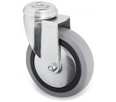 RUEDA GIRATORIA JADE PLUS ARO DE GOMA Ø100 TP ZINCADO PLACAS ANTIHILO Y DOBLE HILERA DE BOLAS.