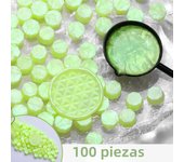100pcs Aurora Borealis Octagonal Wax Seal Beads,Navy Blue Fiery Paint Wax Grain Glitter Polariser Stamp Sealer Wax for Letter